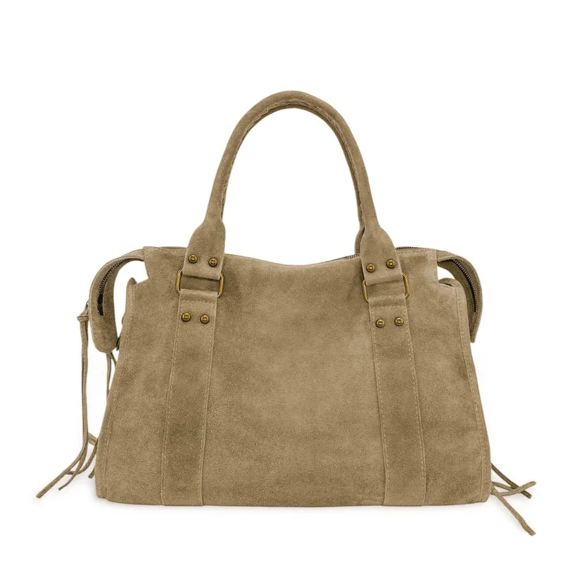 Sac à main en daim STORM SUEDE Taupe clair