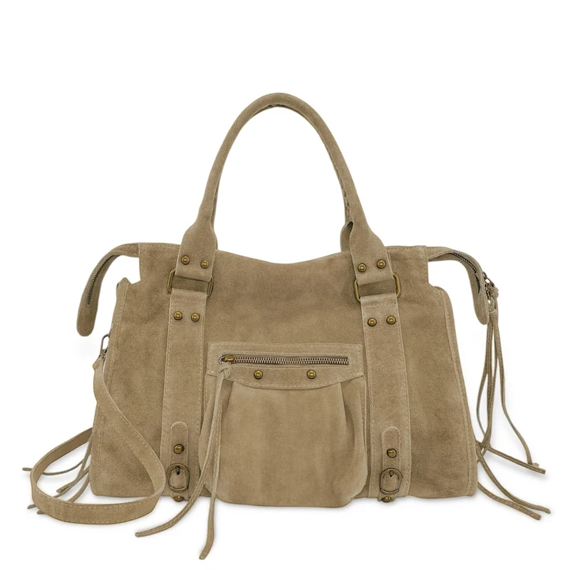 Sac à main en daim STORM SUEDE Taupe clair