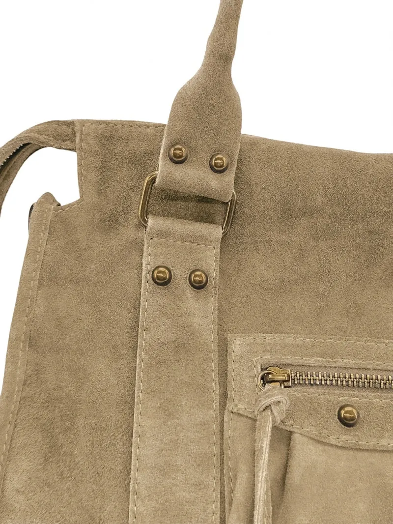 Sac à main en daim STORM SUEDE Taupe clair