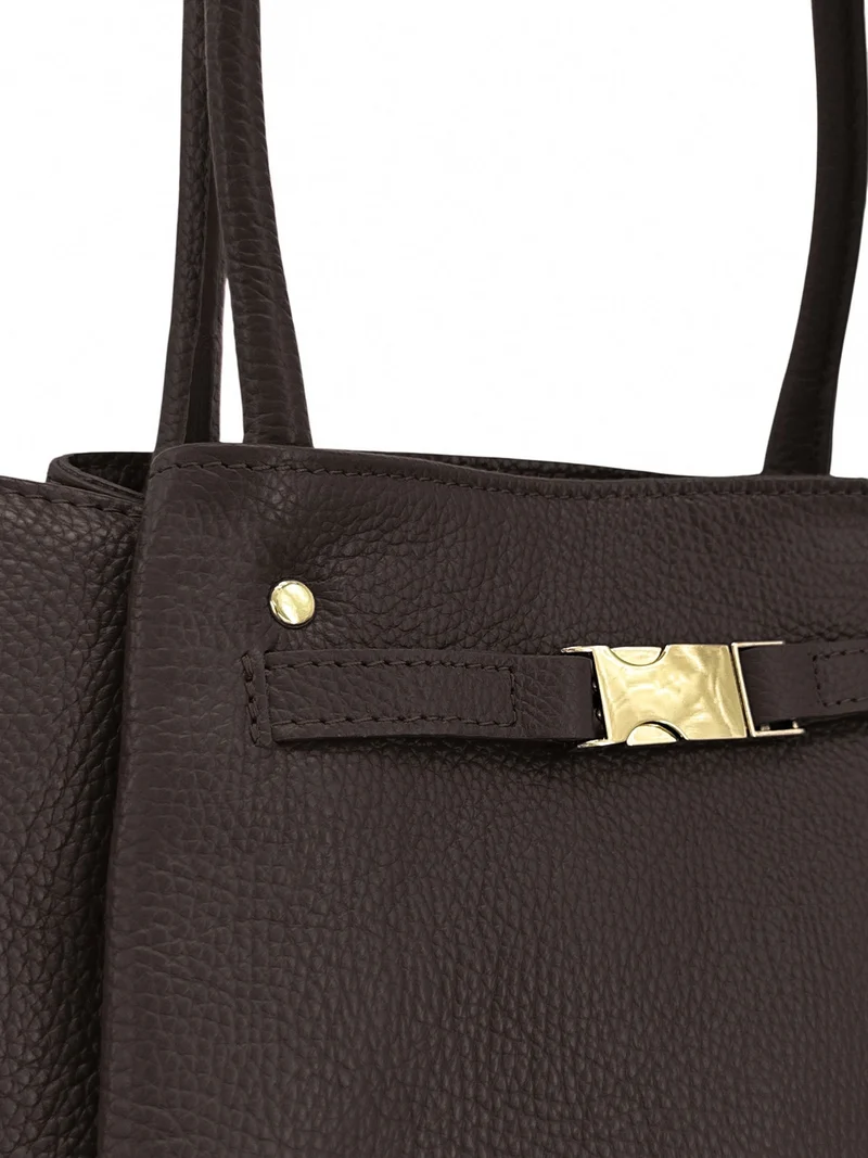 Sac cabas en cuir grainé CAMPUS Marron chocolat