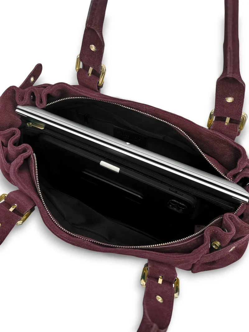 Sac bowling en daim NEW PRINCESS SUEDE XL Bordeaux