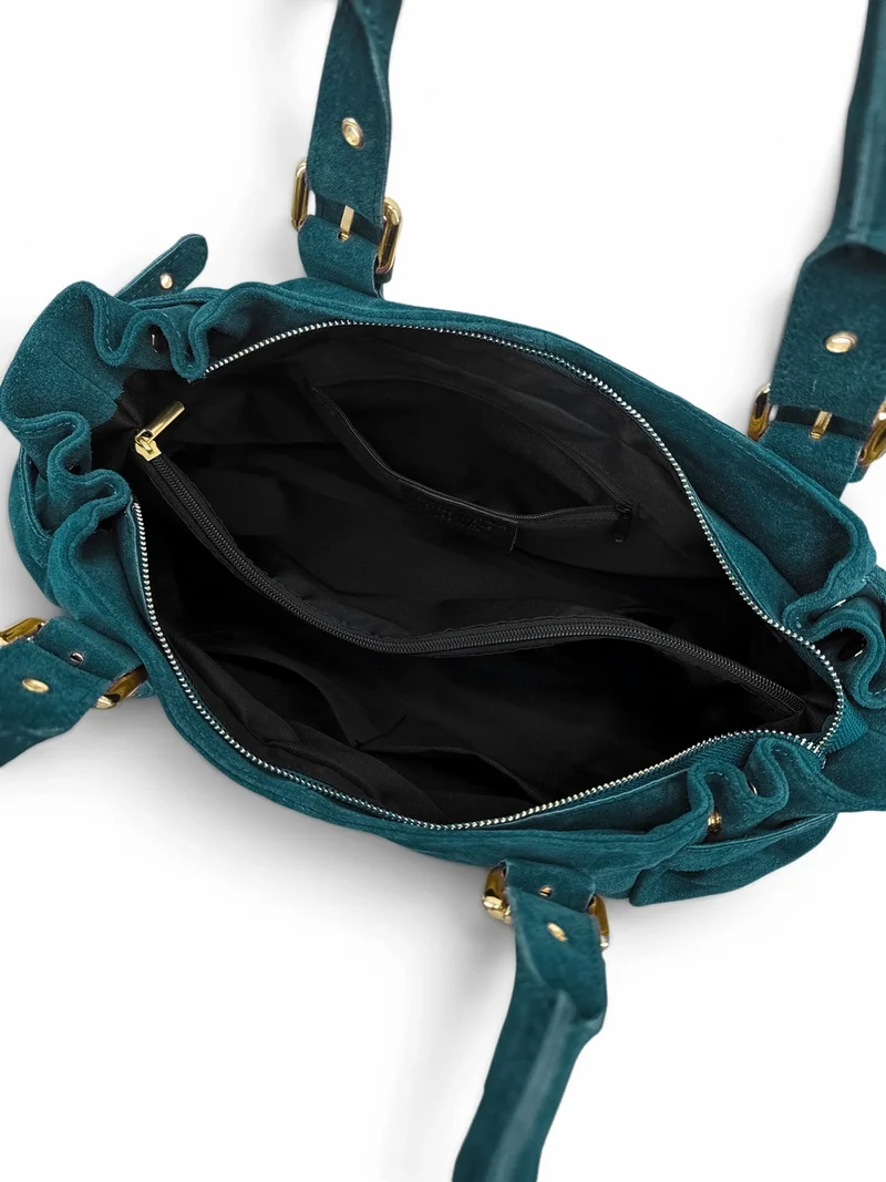 Sac bowling en daim NEW PRINCESS SUEDE XL Bleu canard