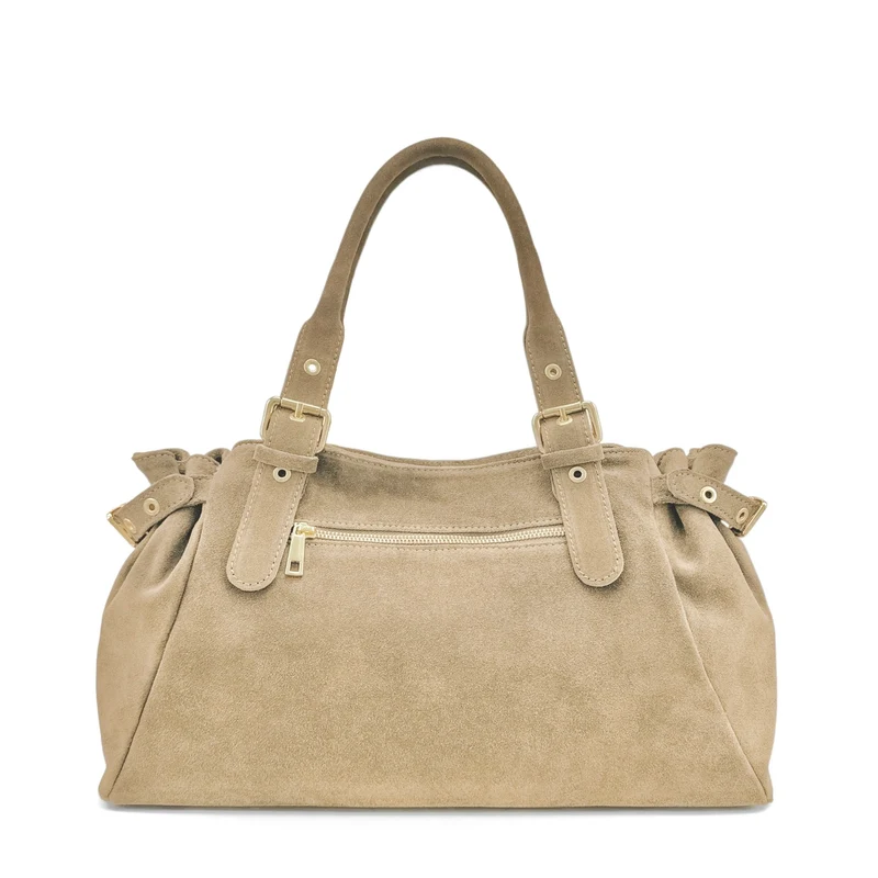 Sac bowling en daim NEW PRINCESS SUEDE XL Beige crème - Précommande