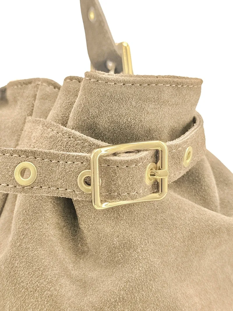 Sac bowling en daim NEW PRINCESS SUEDE XL Beige crème - Précommande