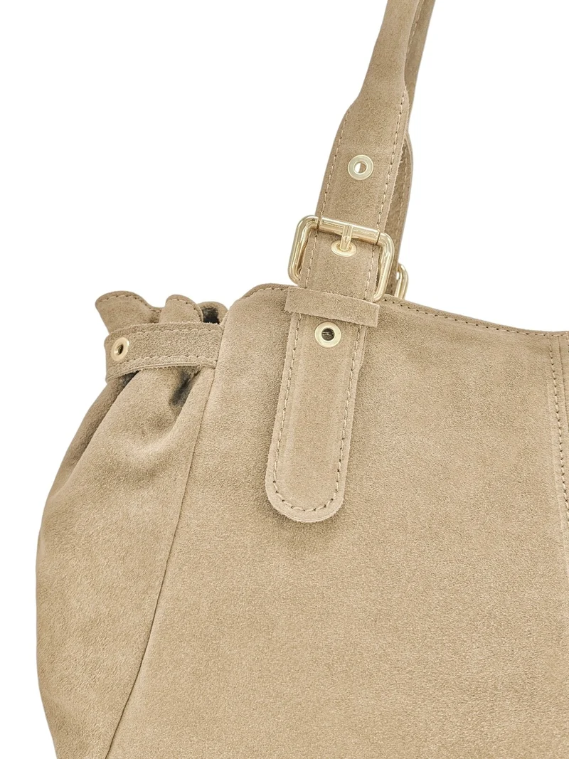 Sac bowling en daim NEW PRINCESS SUEDE XL Beige crème - Précommande