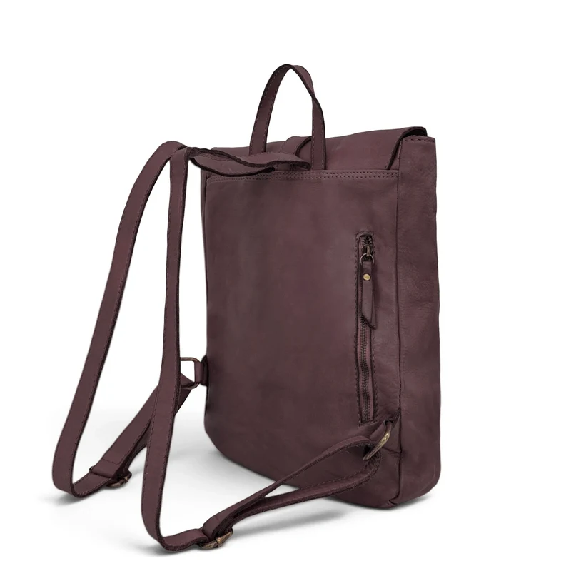 Grand sac à dos en cuir vintage SMITH (mr. & mrs.) Marron foncé
