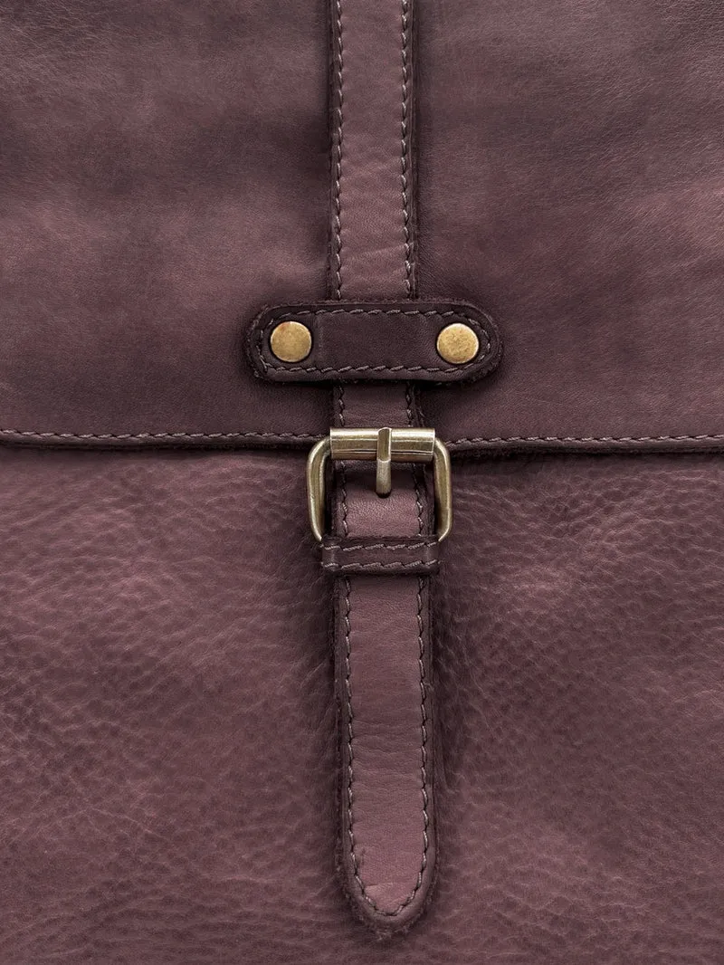 Grand sac à dos en cuir vintage SMITH (mr. & mrs.) Marron foncé