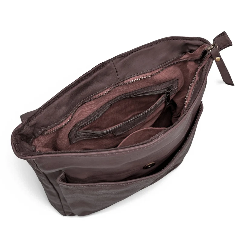 Grand sac à dos en cuir vintage SMITH (mr. & mrs.) Marron foncé