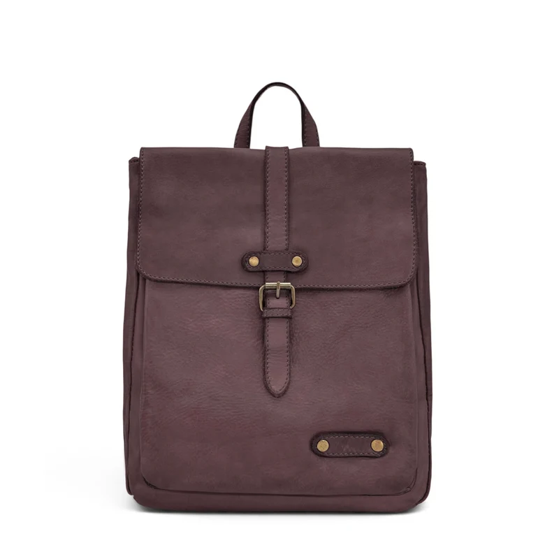 Grand sac à dos en cuir vintage SMITH (mr. & mrs.) Marron foncé