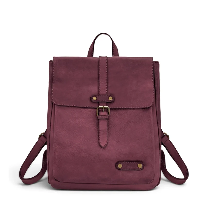 Grand sac à dos en cuir vintage SMITH (mr. & mrs.) Bordeaux