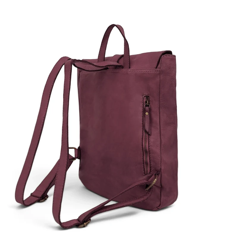 Grand sac à dos en cuir vintage SMITH (mr. & mrs.) Bordeaux