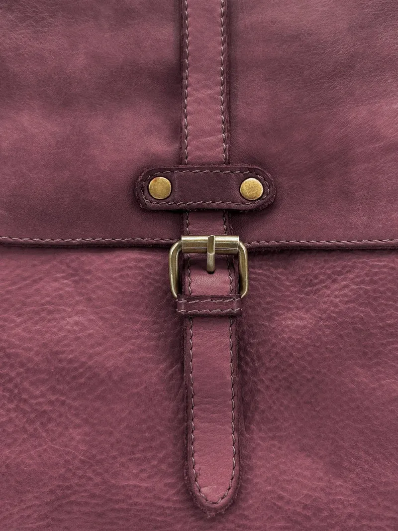 Grand sac à dos en cuir vintage SMITH (mr. & mrs.) Bordeaux
