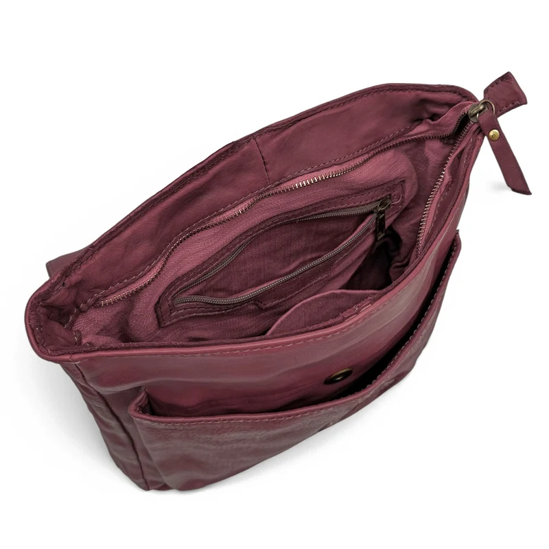 Grand sac à dos en cuir vintage SMITH (mr. & mrs.) Bordeaux