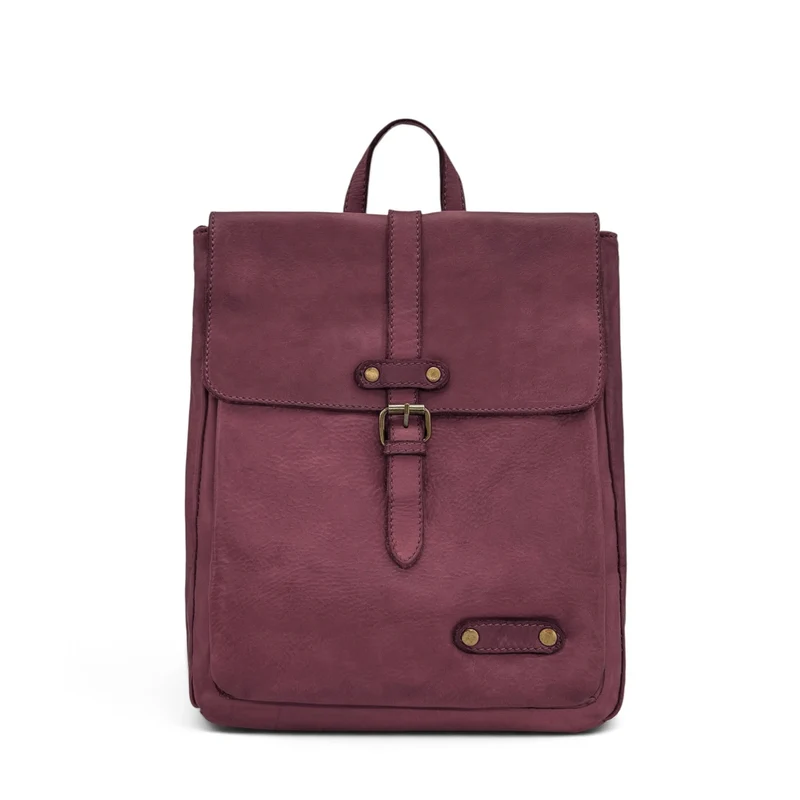 Grand sac à dos en cuir vintage SMITH (mr. & mrs.) Bordeaux