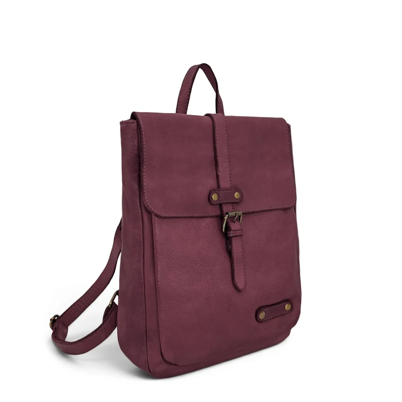 Grand sac à dos en cuir vintage SMITH (mr. & mrs.) Bordeaux