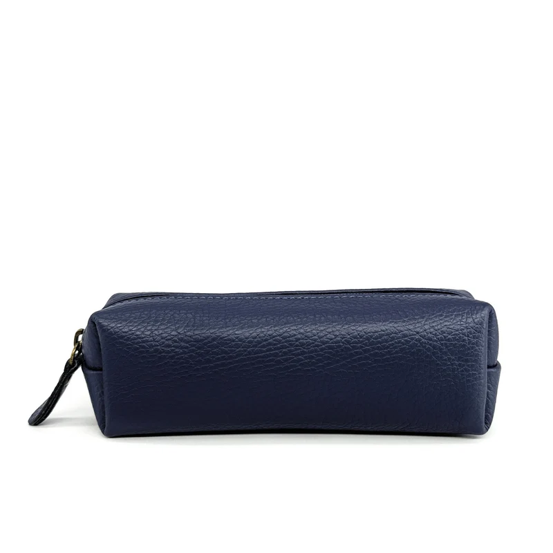 Trousse en cuir grainé TICTOC Bleu marine