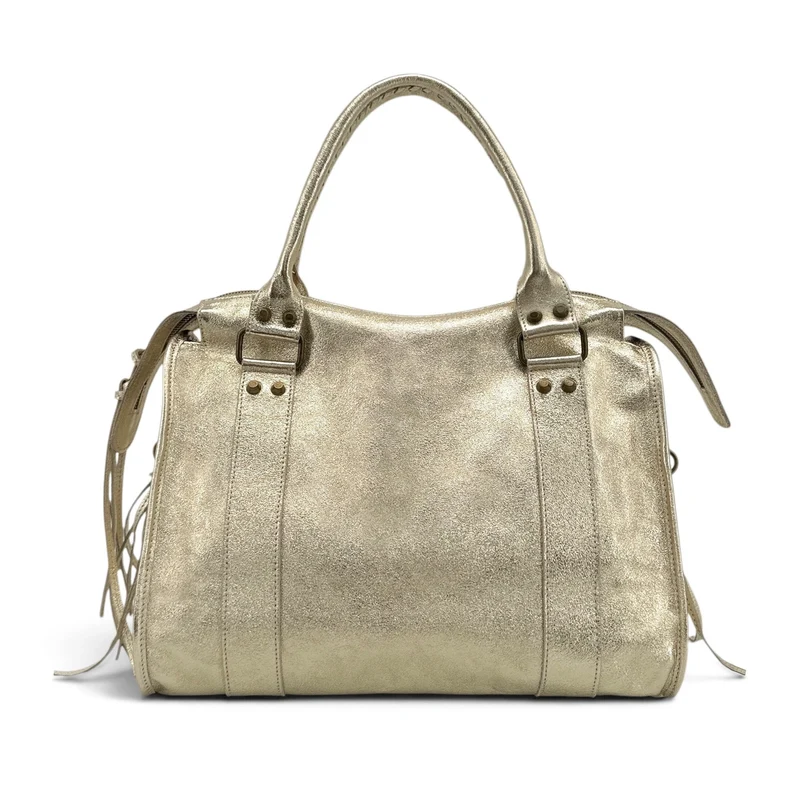 Sac à main en cuir irisé SANDSTORM E.L. SIROCCO Or pâle