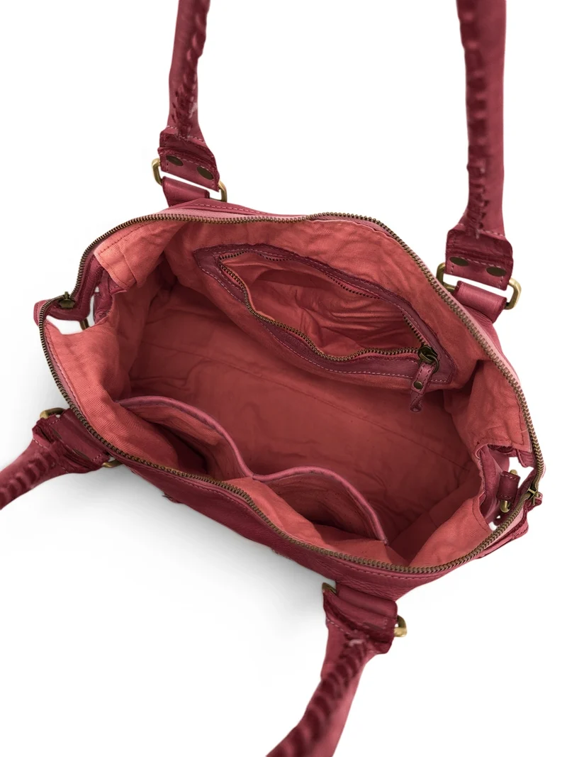 Grand sac en cuir vintage STORM XL HURRICAN Bordeaux
