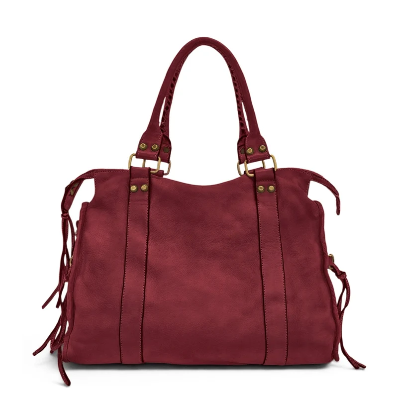 Grand sac en cuir vintage STORM XL HURRICAN Bordeaux