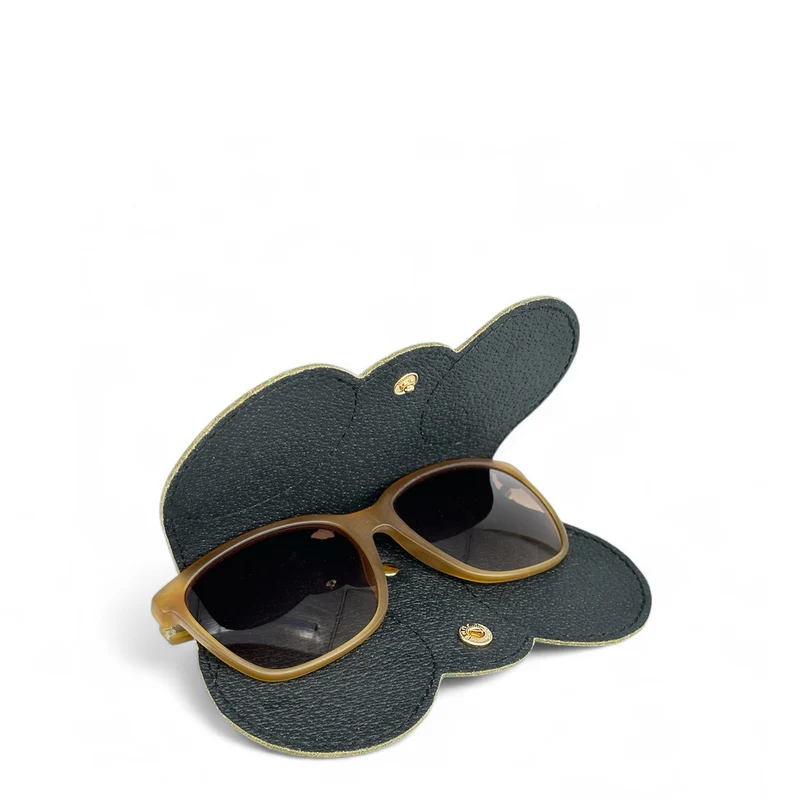 Etui à lunettes en cuir irisé PEANUT GLOW Vert anglais irisé