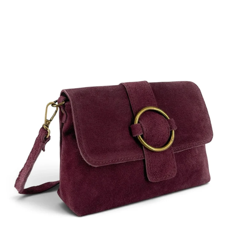 Sac à main en daim VERONE SUEDE Bordeaux