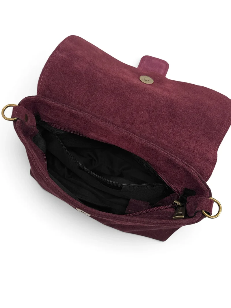 Sac à main en daim VERONE SUEDE Bordeaux