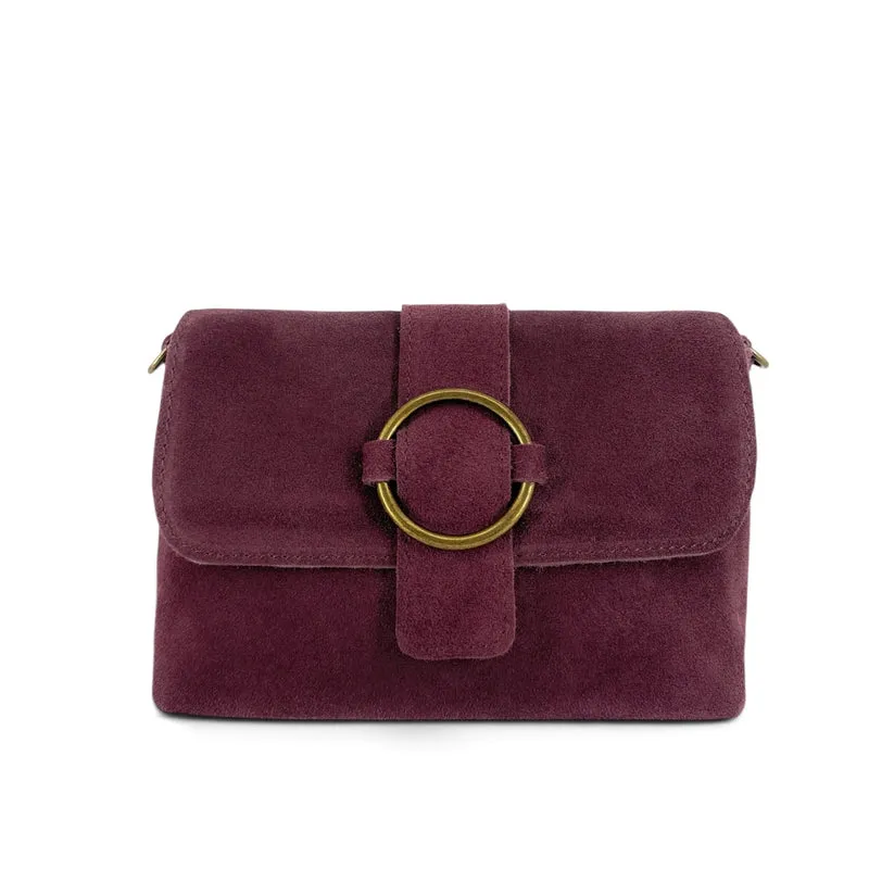 Sac à main en daim VERONE SUEDE Bordeaux