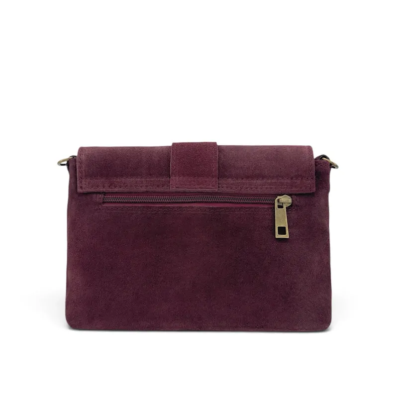 Sac à main en daim VERONE SUEDE Bordeaux