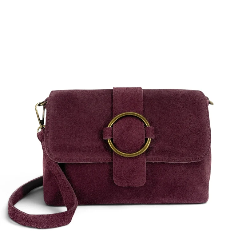 Sac à main en daim VERONE SUEDE Bordeaux