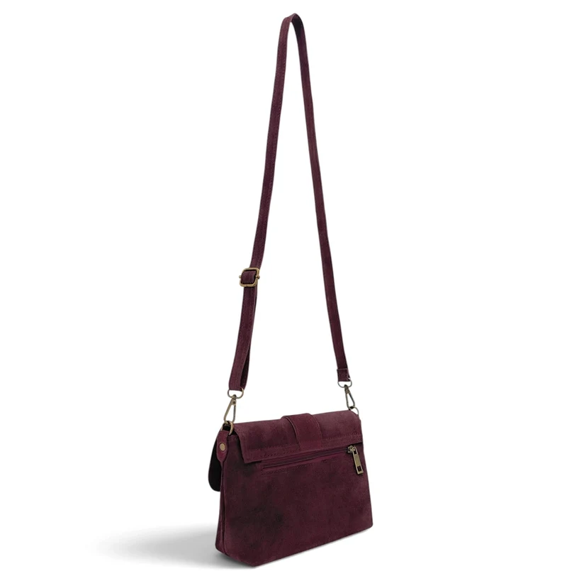 Sac à main en daim VERONE SUEDE Bordeaux