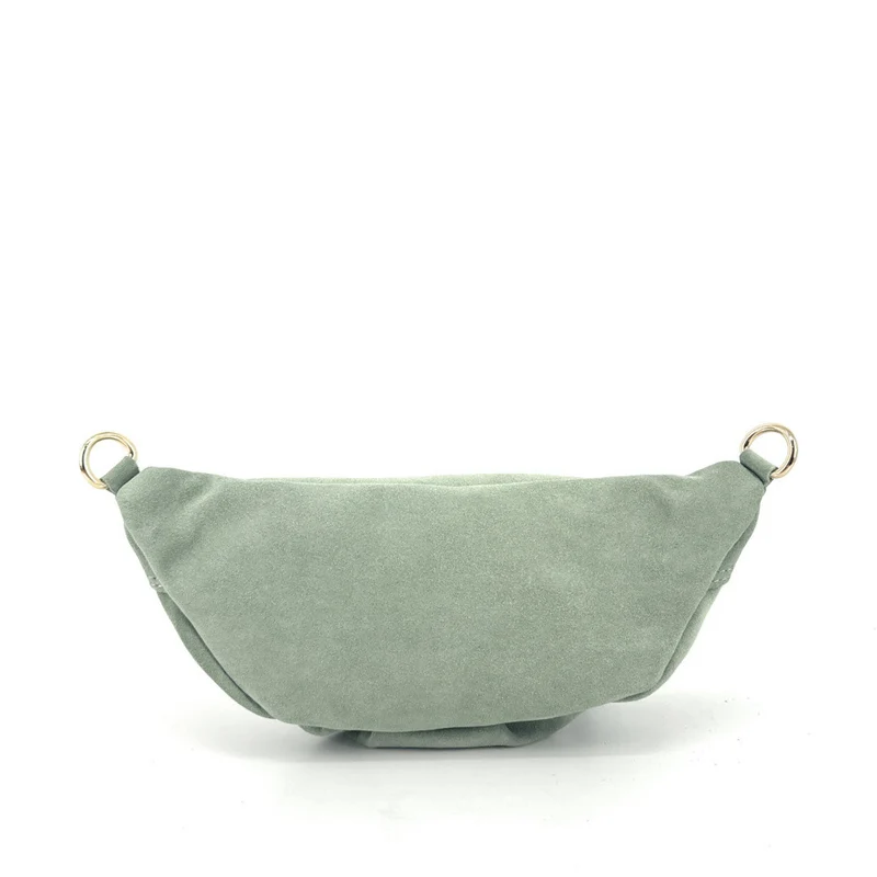 Sac banane en daim LOUKA Vert amande