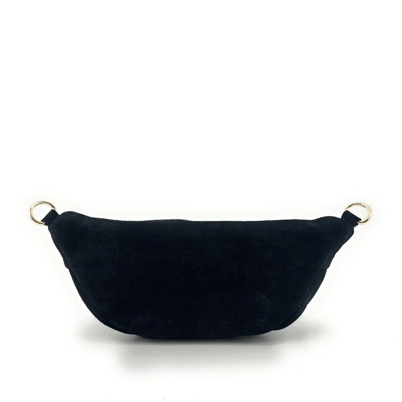 Sac banane en daim LOUKA Noir