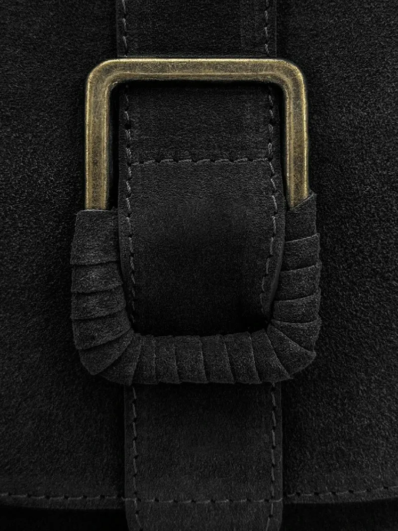 Sac besace en cuir daim ENID Noir