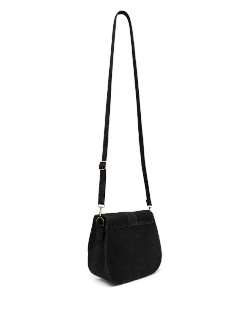 Sac besace en cuir daim ENID Noir