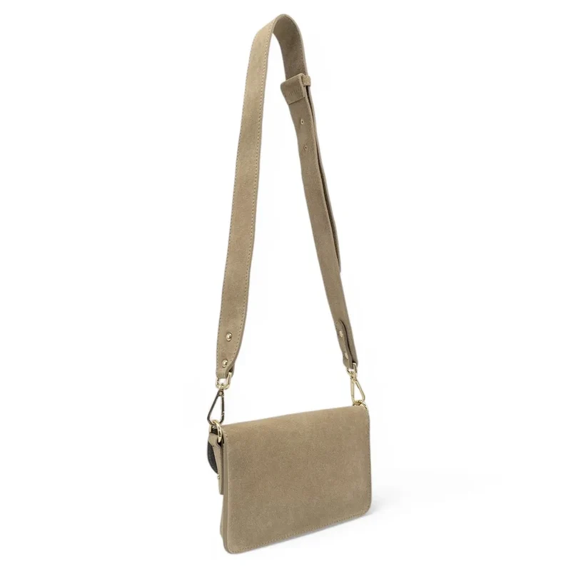 Mini-sac french stick en daim TOSCA SUEDE Taupe clair