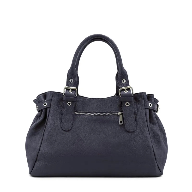 Sac bowling en cuir grainé NEW PRINCESS XL Bleu marine