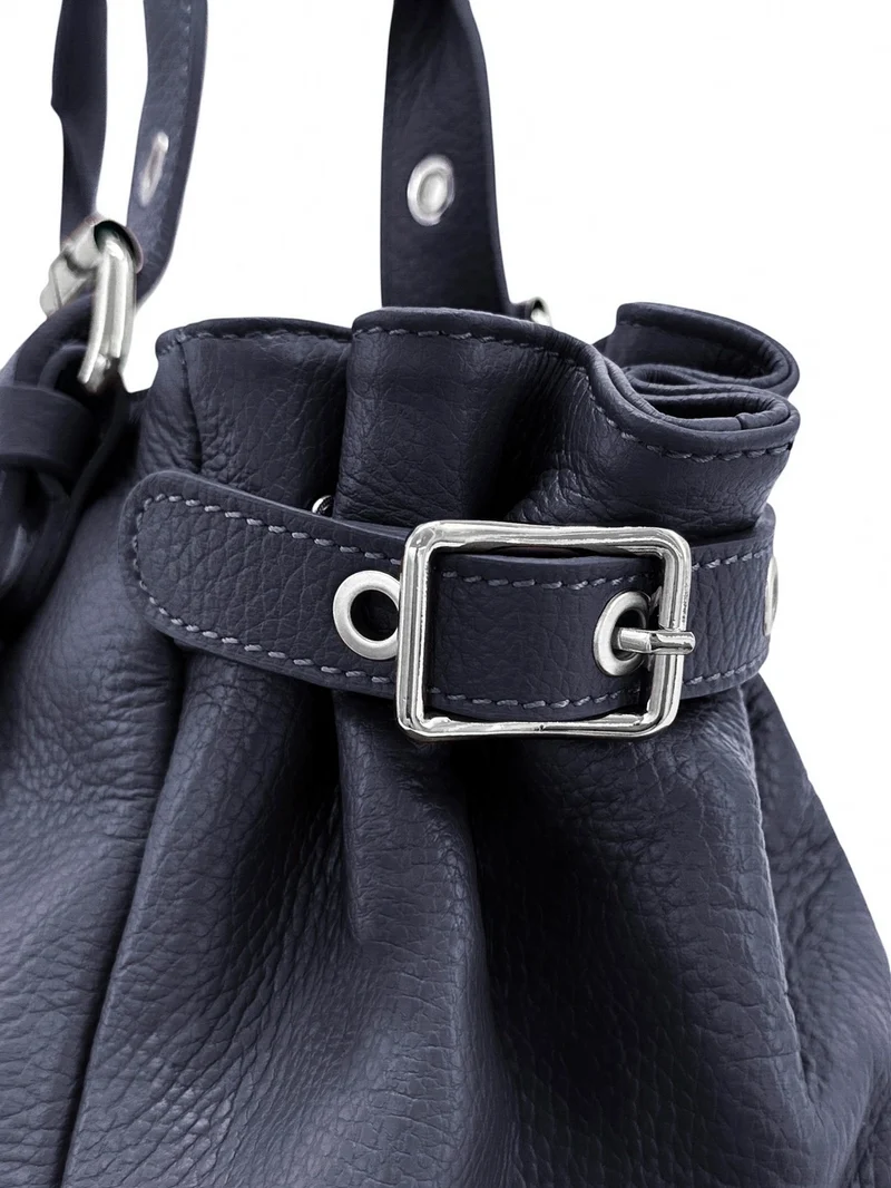 Sac bowling en cuir grainé NEW PRINCESS XL Bleu marine