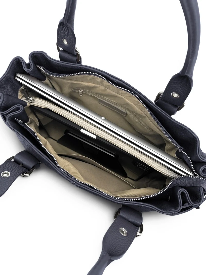 Sac bowling en cuir grainé NEW PRINCESS XL Bleu marine
