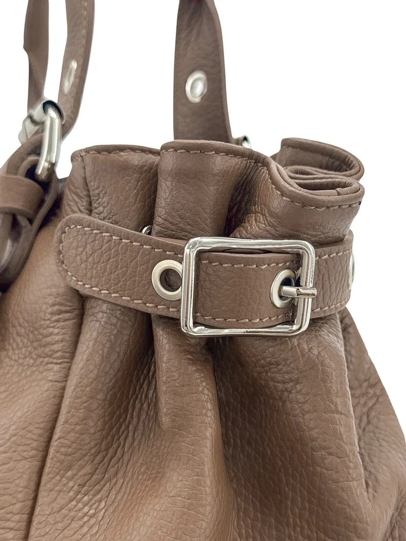 Sac bowling en cuir grainé NEW PRINCESS XL Taupe foncé