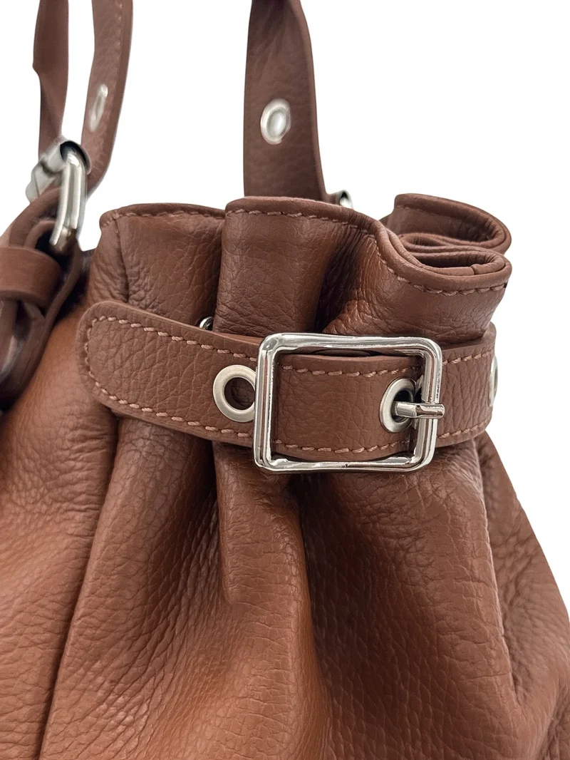 Sac bowling en cuir grainé NEW PRINCESS XL Marron châtaigne