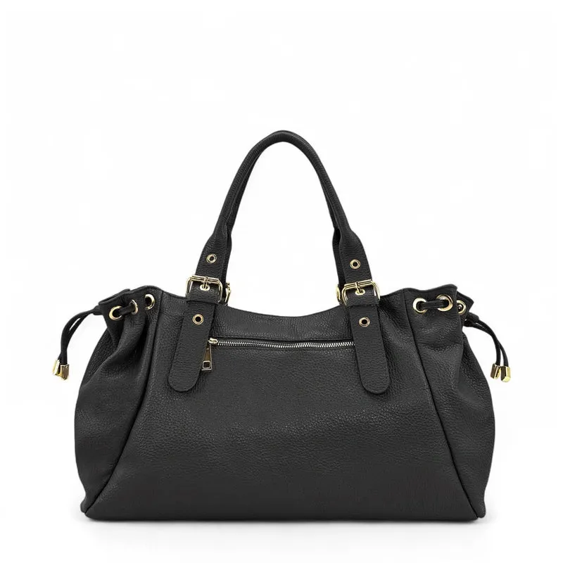 Sac bowling en cuir grainé PRINCESSE XL Noir