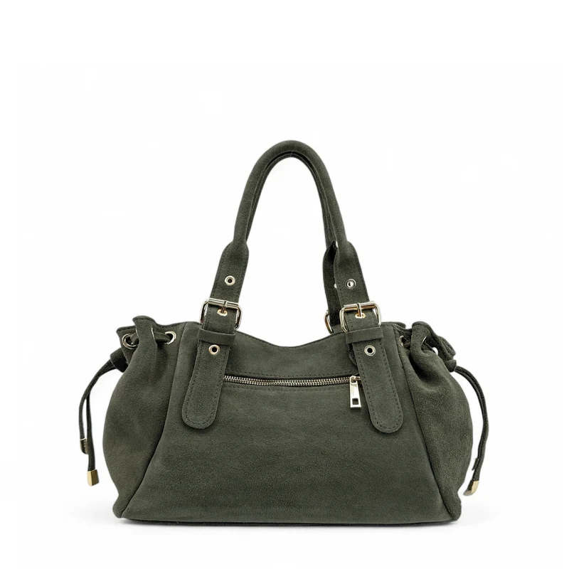 Sac bowling en daim PRINCESSE SUEDE Vert kaki