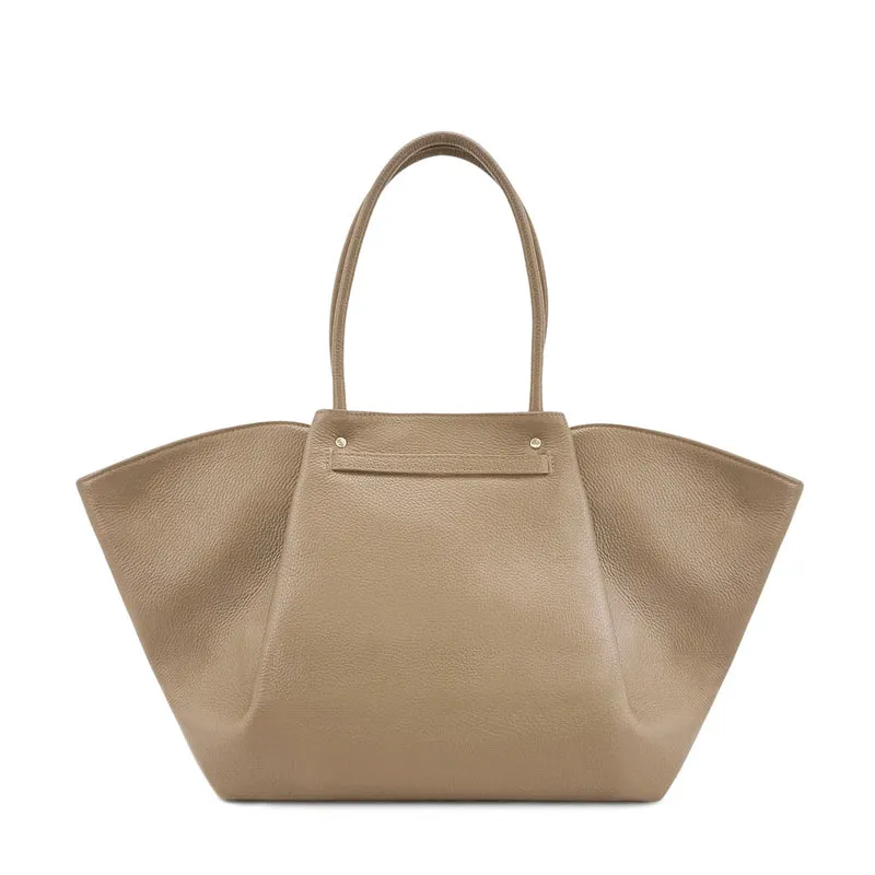 Sac cabas en cuir grainé et daim OFF CAMPUS Beige crème