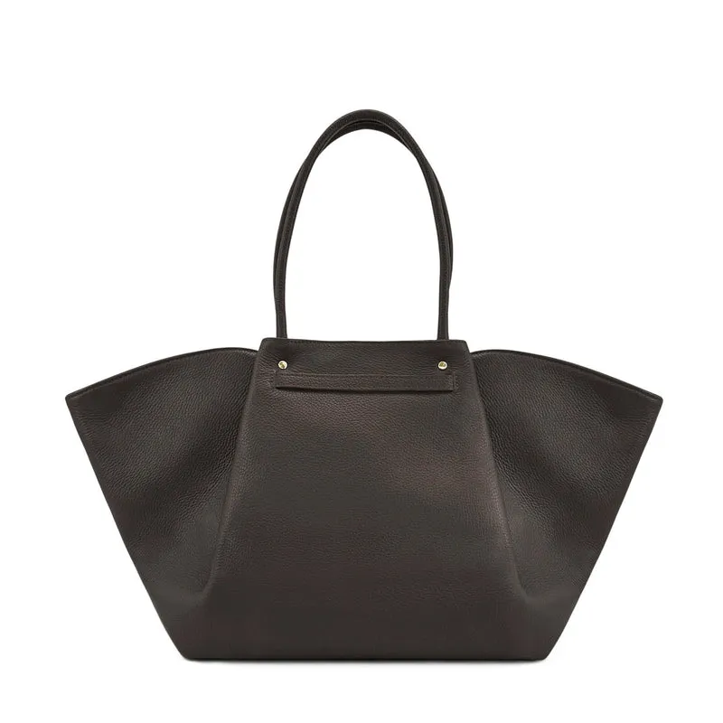 Sac cabas en cuir grainé et daim OFF CAMPUS Marron chocolat