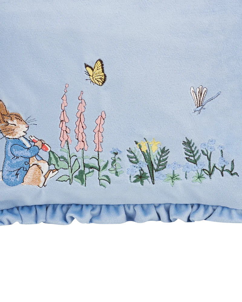 Fable England x Peter Rabbit Blue Velvet Embroidered Pouch