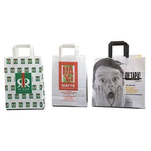 Sac kraft épicerie poignées plates