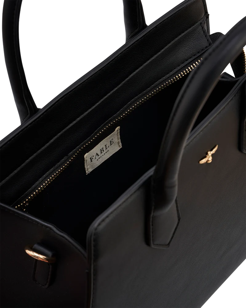 Grace Structured Tote Bag in Black