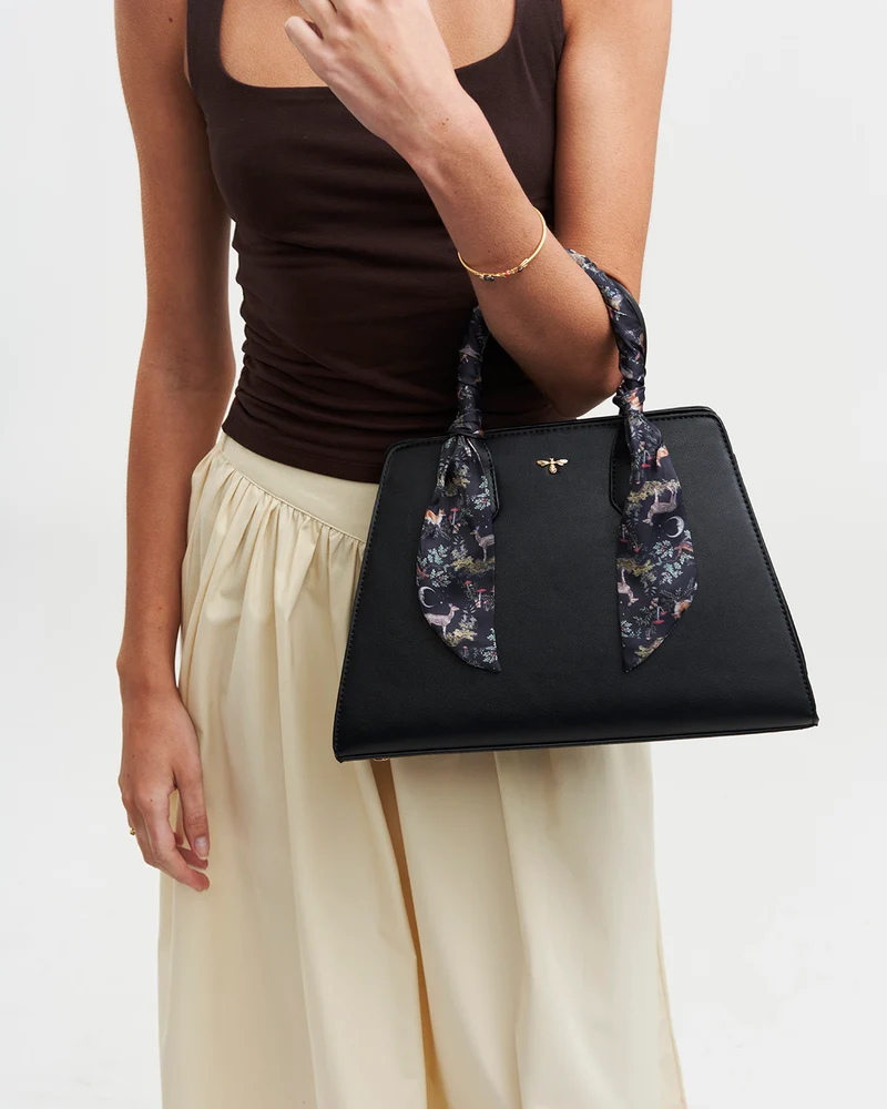 Grace Structured Tote Bag in Black