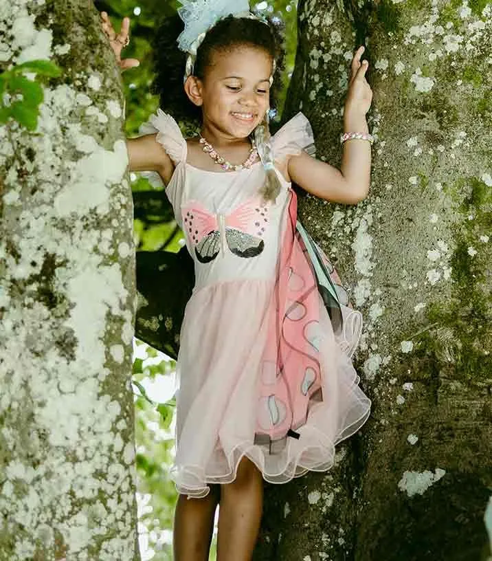 Robe Papillon Rose avec ailes