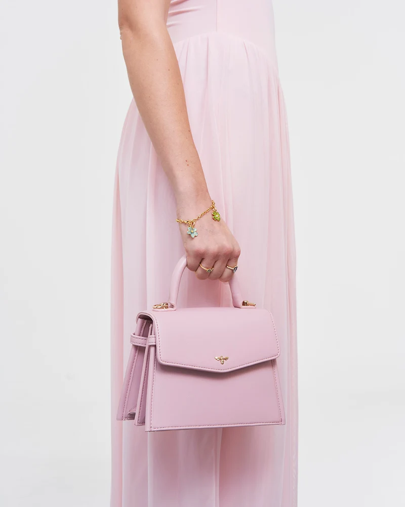 Pink Structured Tote Bag Small